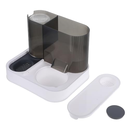 iplusmile Automatische Katzenfutterautomatin Langsam Fressender Katzennapf Futternäpfe Für Katzen Haustierschalen Für Hunde Futternapf Für Haustiere Katzenfutterhalter Abs Light Grey von iplusmile