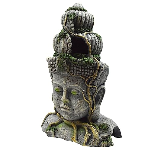 iplusmile Buddha-Statue, Dekoration für Aquarien, Buddha-Statue, 28,50 x 19,5 x 14 cm, Landschaftsgestaltung, Höhle von iplusmile