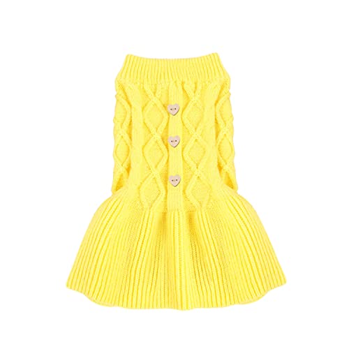 iplusmile Frühlingspullover für Haustiere Gelber Katzenbody aus Gestricktem Stoff Bequemer Modischer Zweibeiner Pullover für Kleine Hunde und Welpen S von iplusmile