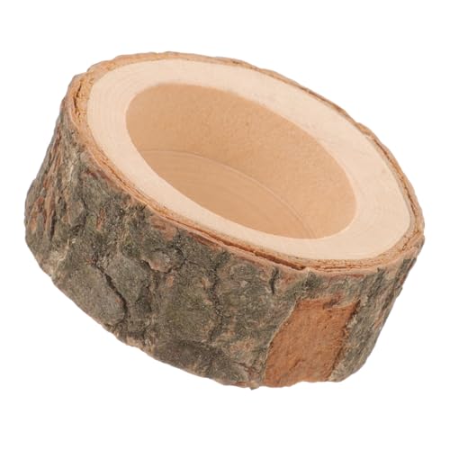 iplusmile Futternapf für Hamster Kaninchenfutter für Käfige Bunny Cage Accessoires Geschirrschale aus Holz Kaninchen futternapf Hamsterbedarf Nussschüssel Futternapf aus Holz hölzern Kaffee von iplusmile