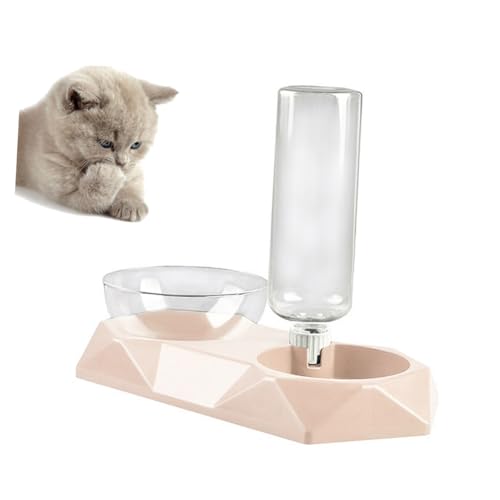 iplusmile Futternapf für Katzen verstellwinkel pet Feeder wasserschale Futterschale automatischer wasserspender Easy putz katzennäpfe Katzennapfständer Futternapf für Haustiere Rosa von iplusmile