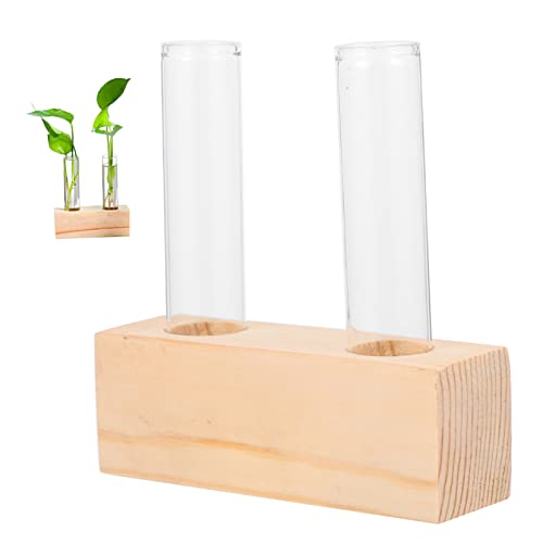 iplusmile Grüner Efeu -Testrohr Blütenschrank Röhren Vase Inhaber Pflanzenterrarium Anlage groß zimmerpflanzen Terrarienglas Büro Ausbreitungsröhre Tisch-Vermehrungsrohr Holz von iplusmile