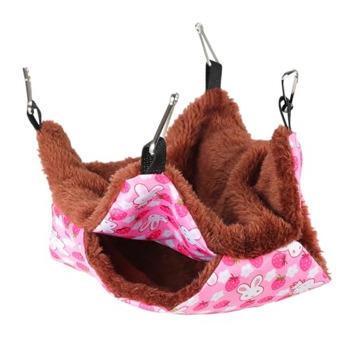 iplusmile Hängematte mit Eichhörnchen Hamster mastubatoren stuhle hussen Bettwäsche aus Meerschweinchen-Fleece Hasenspielzeug Wurf Hängematte für Haustiere Eichhörnchen-Schlafhängematte Rosa von iplusmile
