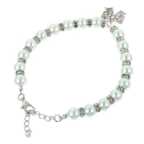 iplusmile Halskette Mädchenschmuck Katzenhalsbänder Diamant-anhänger Teetasse Hundekleidung Katze Hochzeitskragen Katzenbedarf Kleines Welpenhalsband Diamanthalsband Metall Perle Kristall von iplusmile