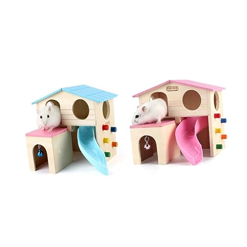 iplusmile Hamster-schiebetreppenhaus Aus Holz Hamster -versteck Leiter Hamsterhaus Meerschweinchen Versteck Gleiten Für Zwerghamster Hamsterspielplattform Drinnen Hölzern von iplusmile