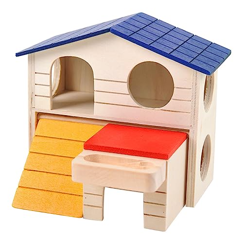 iplusmile Hamsterhaus Meerschweinchen Futter Hamsterversteck Rattenhütte Aus Holz Hamsterfell Aus Holz Meerschweinchenkäfig Hamster Spielhütte Kleine Tierhütte Sport Hölzern Kleiner Käfig von iplusmile