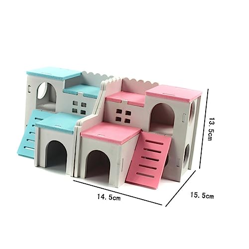 iplusmile Hamsterhaus hamsterbett Hamster Hamster Playhouse Hamster zubehör für den käfig Hamster Furniture drinnen meerschweinchen Bett Guinea Hamsterhäuschen aus Holz Bambus Blue von iplusmile