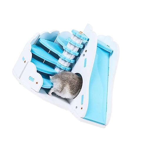 iplusmile Hamsterhaus hamsterkäfig zubehör Hamster zubehör für den käfig Hamster Sleeping Nest Hamster Hideout Hamster House Nest für kleine Haustiere Hamsterrutsche Bambus Blue von iplusmile