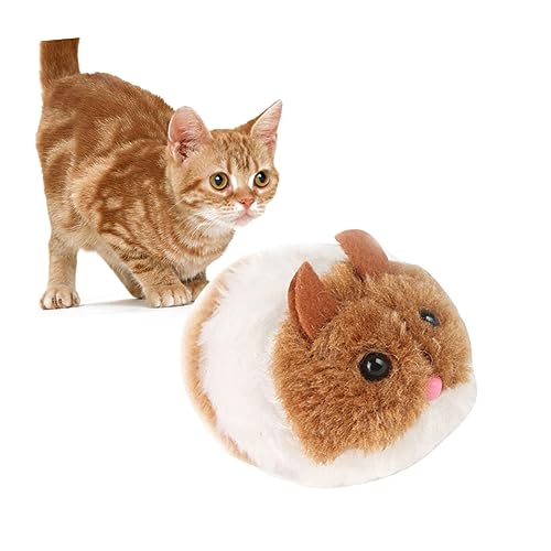iplusmile Interaktives Katzenspielzeug Plüschmaus Mit Bewegung Und Geräuschen Für Spiel Und Beschäftigung Fördert Die Aktivität Und Verhindert Übergewicht Braun von iplusmile