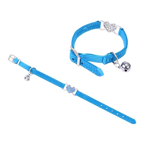iplusmile Hundehalsband blaues Haustierhalsband Liebe glockenhalsbänder für Katzen sicherheitsschloss pet Supplies Haustier Hund Katze Halsband Herz Halskette von iplusmile