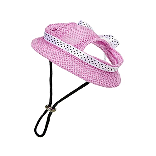 iplusmile Haustier Hut Sonnenhut für Haustiere Hund Schatten Pfote für Hunde Hundepartyhut stylische Welpenmütze Sommerferienhaustierhut süße Haustiermütze Haustierhundhut Hundehut Netz Rosa von iplusmile