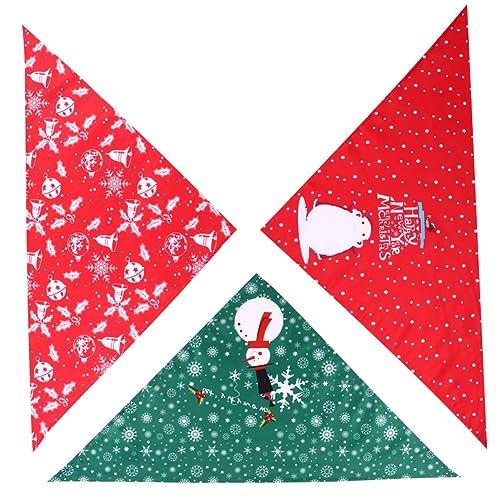 iplusmile 3st Haustier-weihnachtsdreieck Hunde-Bandana-schal Hundeweihnachtsbandanas Hundezubehör Klein Weihnachtsbandanas Für Katze Hundehalsband Lätzchen Latzschal Weihnachten Polyester von iplusmile