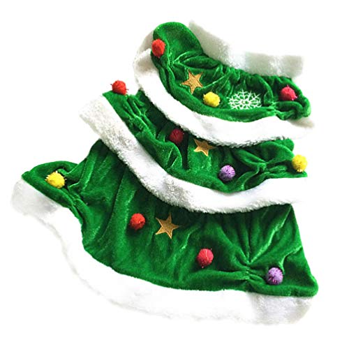 iplusmile Haustier-Weihnachtsbaum-Kostü – Haustier-Winterkleidung Bequem Warm – Weihnachts-Kapuzenkleid Urlaubsoutfit für Party (XL) von iplusmile