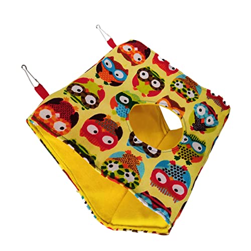 iplusmile Triangle Bird Hammock Für Papageien Komfortable Hängematte Canvas Großes Vogelbett Mit Eule Und Gelbem Innenfutter Für Kleine Vögel Und Nager iplusmile Triangle Bird Hammock Für Papageien Komfortable Hängematte Canvas Großes Vogelbett Mit Eule Und Gelbem Innenfutter Für Kleine Vögel Und Nager von iplusmile