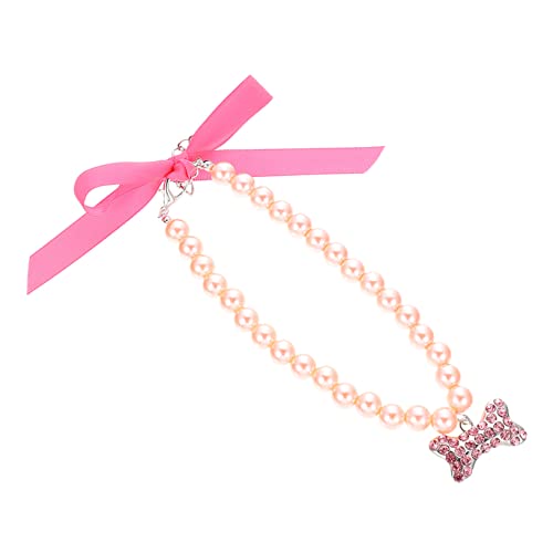 iplusmile Haustierhalsband Hundeschmuck Verstellbare Elastische Kristallhalskette Hundeperlen Glitzernde Hundehalsbänder Bling Hundehalsbänder Welpenschmuck Legierung Strass Zubehör Diamant von iplusmile