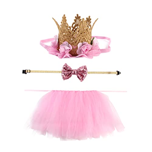 iplusmile Haustierkleidung Accessoires Hochzeit Geburtstag Kostüme Hundekleidung Party hundeschleife Dog Costume hundezubehör Dog Clothes Dog Accessories Haustier-Cosplay-Kostüm Rosa von iplusmile