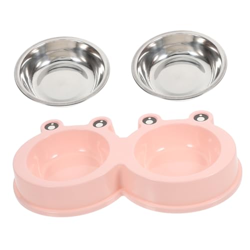iplusmile Haustiernapf Hundenäpfe großer Rassen süße Hundenäpfe Wasserschale aus Edelstahl Tierfutterschalen hundenäpfe aus Metall katzennäpfe aus Edelstahl Hündchenschüsseln Abs Rosa von iplusmile