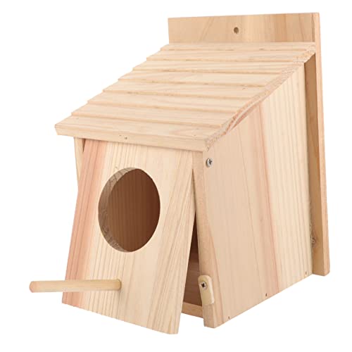iplusmile Hölzerner Vogelhaus Nistkasten Für Kleine Vögel Hängendes Design Für Garten Und Balkon Futterhaus Natürlichem Für Wellensittiche Und Wildvögel von iplusmile