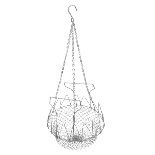 iplusmile Hühnerfutter Hühnergemüse Korb Fütterungskorb hängen Kükenbehandlungsinhaber Metall -Fütterungskorbkette Praktischer Leckereikorb Hanging Treat Halterkorb Kettenmaterial: Eisen von iplusmile