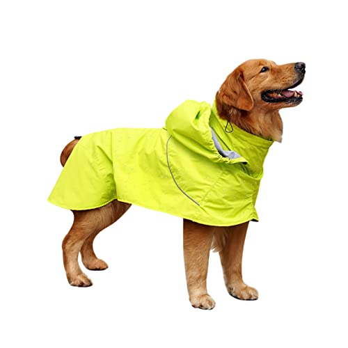 iplusmile Hund Regen Slicker Regenanzug Einstellbar Brust Hundejacken Hunde Regenmantel Haube Kreativ Haustier Leicht Hundemäntel Wasserdicht Nass Nylon-hunderegen Yellow von iplusmile