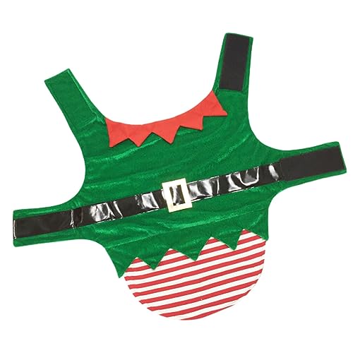 iplusmile Warmer Mantel Hunde-Weihnachtsoutfit Weihnachts-Hundekostüm Grüne Hundekleidung Hunde-Cosplay-Kostüm Weihnachtselfen-Outfits Mit Leinenlöchern Für Welpen Kätzchen (Größe XXL) von iplusmile