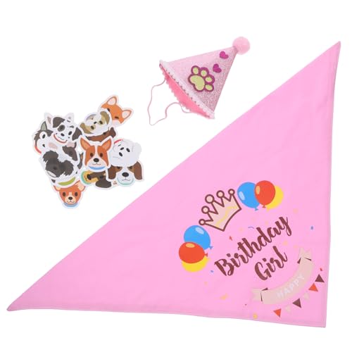 iplusmile Hundehalsband Party Hundemütze Hund Präsentiert Geburtstag Geburtstagsdekorationen Geburtstagshut Geburtstag Haustierzubehör Welpen-geburtstagslätzchen Hundelager Rosa von iplusmile