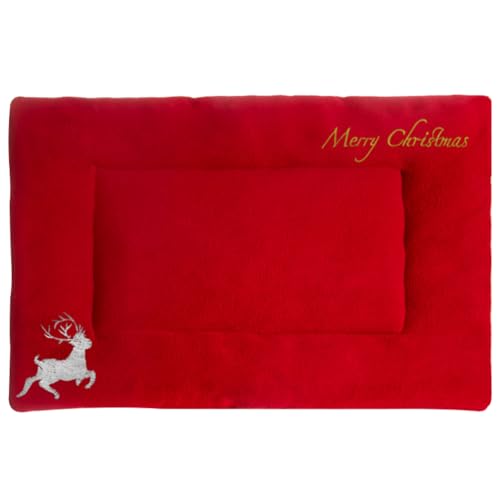 iplusmile Kuschelige Haustiermatte Für Katzen Und Hunde Weihnachtsmotiv Plüschig Und Warm Für Gemütliche Nickerchen Multifunktional Für Sofa Auto Oder Transportbox von iplusmile