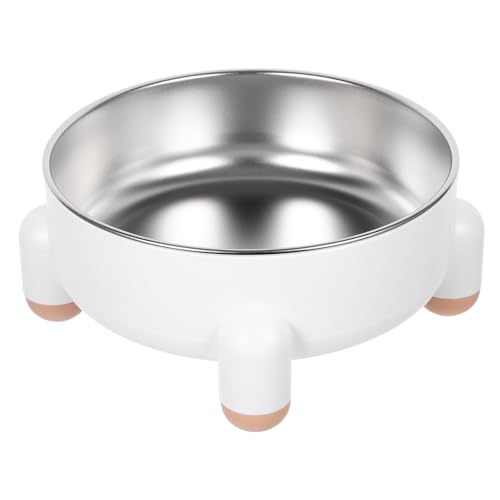 iplusmile Hundenapf Tiernahrungsschalen Futternapf Aus Edelstahl Hund Wassernapf Kleine Edelstahlschüssel Nicht-schlupf-hundeschale Aus Edelstahl Katzenfutterschale Rostfreier Stahl Weiß von iplusmile