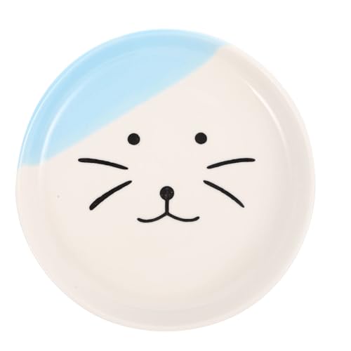 iplusmile Katzennapf Keramik - Flache Katzenschüssel mit blauem KatzengesichtMuster - Breite Katzen Napf zur Erleichterung von Whisker-Müdigkeit, Futternäpfe für Katzen Kätzchen Hunde iplusmile Katzennapf Keramik - Flache Katzenschüssel mit blauem KatzengesichtMuster - Breite Katzen Napf zur Erleichterung von Whisker-Müdigkeit, Futternäpfe für Katzen Kätzchen Hunde von iplusmile