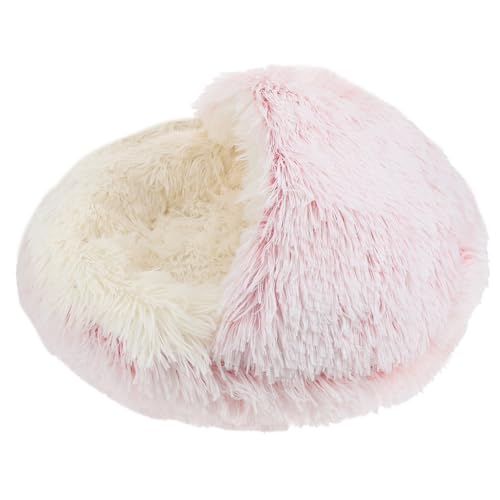 iplusmile Katzenhaus Winter Cattery Warmes Halb Geschlossenes Flanell Katzennest Rosa Gemütliches Schlafbett für Haustiere für Kalten von iplusmile
