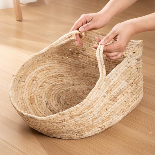 iplusmile Katzenkorb zum Schlafen - Geflochten Katzenbett, Handgefertigter Rattankorb, Sommer Stroh Hundebett Haustierbett 40x40x14cm iplusmile Katzenkorb zum Schlafen - Geflochten Katzenbett, Handgefertigter Rattankorb, Sommer Stroh Hundebett Haustierbett 40x40x14cm von iplusmile
