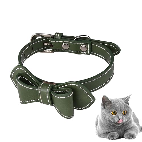 iplusmile Katzenkragen Haustier Katze Halskette Welpen Pu-hundehalsband Fliege Hund Pu- Personalisierter Hund Für Hunde Schnalle -pu- Green von iplusmile