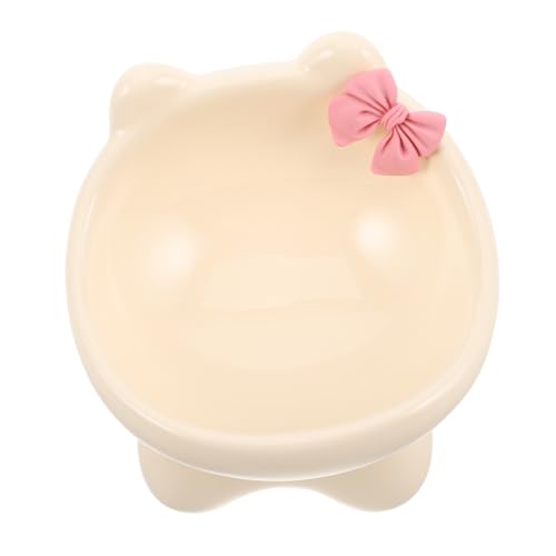 iplusmile Katzennapf Futternapf Für Haustiere Kleine Hundenäpfe Kleine Katzennäpfe Katzenfutter Und Wassernäpfe Katzenfutterschale Tränkenäpfe Für Haustiere Katzenfutter Erhöht Beige Keramik von iplusmile