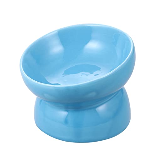 iplusmile Keramiknapf für Hunde Aufbewahrungsbehälter für Hundefutter geneigter Hundenapf kein Hundenapf Hund wassernapf Easy putz Futternapf für Haustiere Tierfutterautomat aus Keramik Blue von iplusmile
