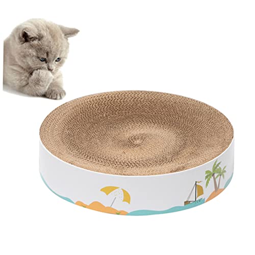 iplusmile Klauen-Grenz-Katzenspielzeug runder Katzennapf Rundes Kratzbett für Katzen drinnen Karton Kätzchen liefert runde Kratzer Kratzbaum aus Pappe für Wohnungskatzen Zufällige Farbe von iplusmile