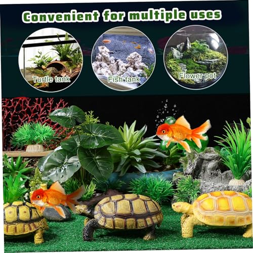 iplusmile Künstliche Schildkröten Sonnenplattform mit Realistischem Kunstrasen Sicherer Farbbeständiger Schwimminsel Auflage für Aquarium und Terrarium Geeignet für Kleine Schildkröten und von iplusmile
