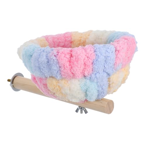 iplusmile Papageienperch Stand Für Käfig Mit Nest Plüsch Vogel Nest Bird Bett Bird Hütte Für Vogelkäfig Warmes Korallennest Für Papageien Budgie Lovebird Quaker Papagei Käfigzubehör von iplusmile