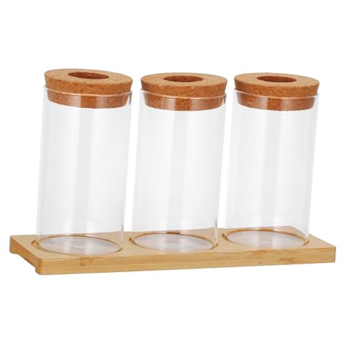 iplusmile Pflanzenvermehrungs-Terrarium: Set Mit 3 Tisch-pflanzgefäßen Aus Glas, Hydrokultur-Flasche, Glas-pflanzenbehälter Mit Holztablett Zur Vermehrung Von Hydrokultur-Pflanzen Als von iplusmile