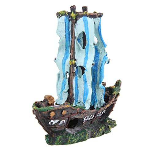 iplusmile Piratenschiff Ornamente Für Aquarien Dekorationen Für Fische Meer Landschaftsbau Sand Groß Themenblau von iplusmile