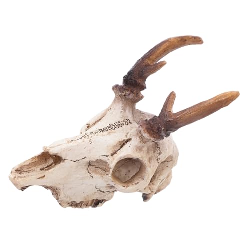 iplusmile Reptilienversteck Hirschschädel aus Resin Terrarium Deko für Schlangen und Echsen Langlebiges Aquarium Zubehör Sicheres Versteck für Taranteln und Reptilien Mittelgroß von iplusmile