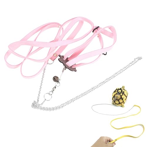 Iplusmile Schildkrötengeschirr Und Leine - Pettortoise Verstellbarer Kragen Für Schildkröte Gehen Kontrolle, Größe S (Pink) von iplusmile
