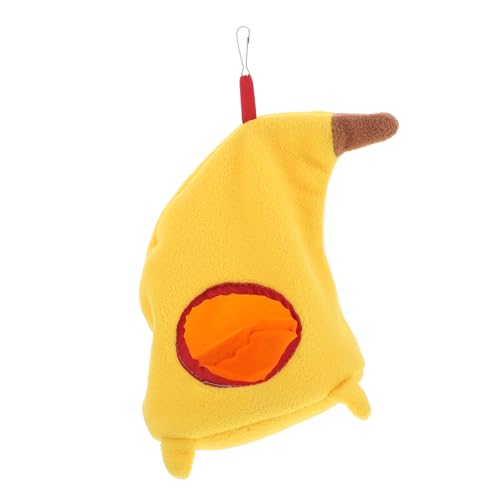iplusmile Schlafsack Vogelnest meerschweinchen Bett Unterschlupf für Hamster Tragetasche für Kleintiere Hängender Schlafsack für Haustiere Kleiner Haustierträger Dickes Vlies Yellow von iplusmile