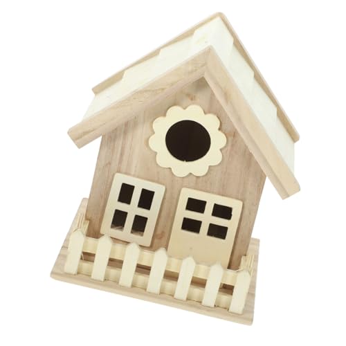 iplusmile Vogelnest Holzdekor Häuser Dekoration Dekoratives Vogelhaus Futterhäuschen Für Vögel Garten Vogelhaus Vogelhütte Vogelkäfig Vogelfutternest Vogel Papageienhaus Khaki Hölzern von iplusmile