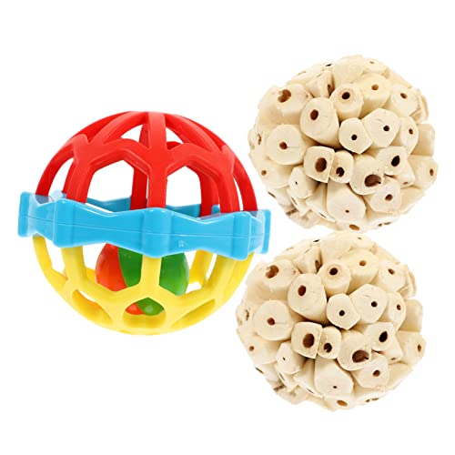 iplusmile 3 STK Vogel Spielzeugball Pädagogisches Spielzeug Schleifen Von Schnabelkugeln Wellensittich Spielzeug Ball Sola Atta Ball Spielzeug Für Papageienkäfige Pflanze Xuanfeng Der Vogel von iplusmile