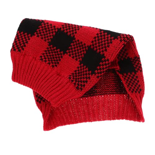 iplusmile Warmer Hundepullover aus Weichem Dehnbarem Strick mit Karomuster Hoher Kragen Komfortabel und Modisch Geeignet für Kleine bis Mittelgroße Hunde für Kalte Wintertage von iplusmile