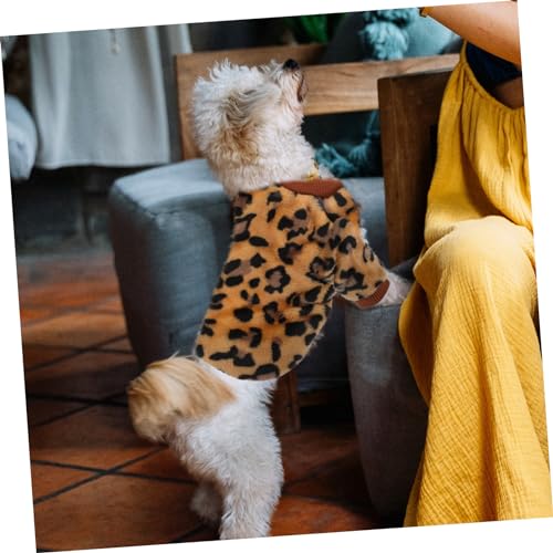 iplusmile Warmer Hundepullover aus Weichem Korallenvlies Dekorative Haustierkleidung mit Süßem Leopardenmuster für Kleine Hunde und Welpen Bequem und Einfach Anzuziehen Perfekter von iplusmile