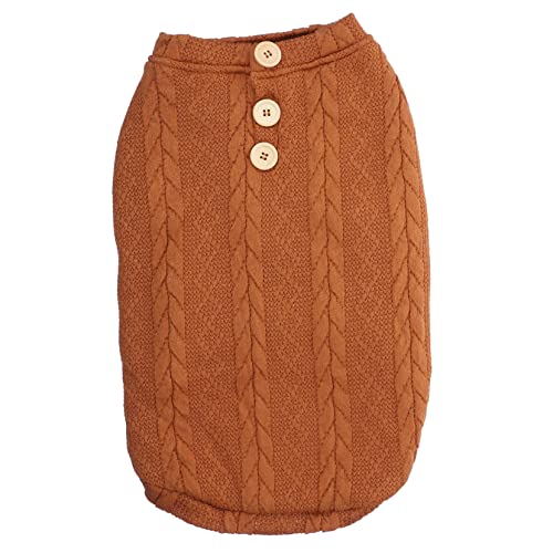 iplusmile Warmer Hundepullover für Kleine und Mittelgroße Hunde Gestrickt Braun XXL Wärmende Hundekleidung für Herbst und Winter Modischer und Bequemer Hundemantel zum Draußentragen von iplusmile