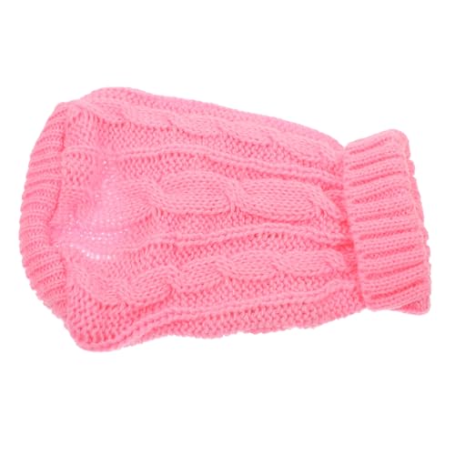 iplusmile Warmer Pullover für Kleine Hunde Gestrickter Elastischer Rollkragen Hundepullover aus Weichem Wollgarn Atmungsaktiver Winterhundepullover in Rosa Bequem und Formstabil von iplusmile