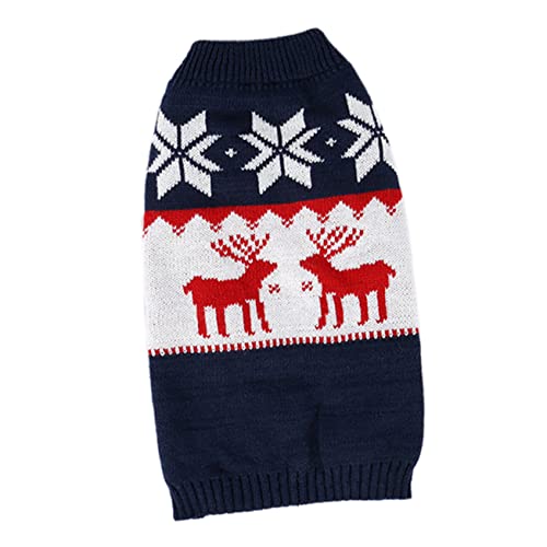 iplusmile Weihnachtlicher Katzenmantel Pullover mit Rentiermotiv Gestrickt Winter Pet Coat für Kleine Hunde und Katzen Warmes Komfortables Acrylfaser Kostüm für Festliche Anlässe von iplusmile