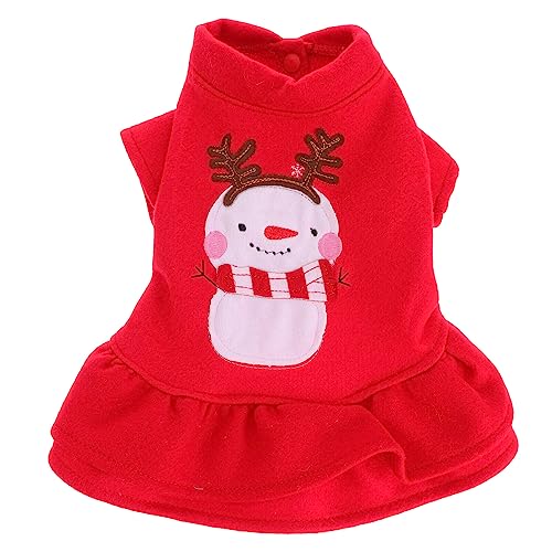 iplusmile Weihnachtshaustierrock Kleid Für Hunde Corgi-Kleidung Welpenrock Maltipoo-Kleidung Hunde-Weihnachts-Outfit Haustierhemden Weihnachtshunderock Rote Hoodies Gaze-Rock Mädchen von iplusmile